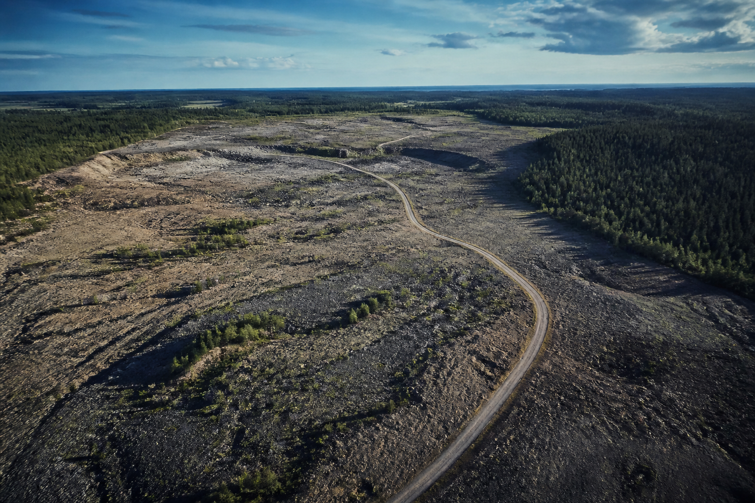Detailed open terrain with an access path